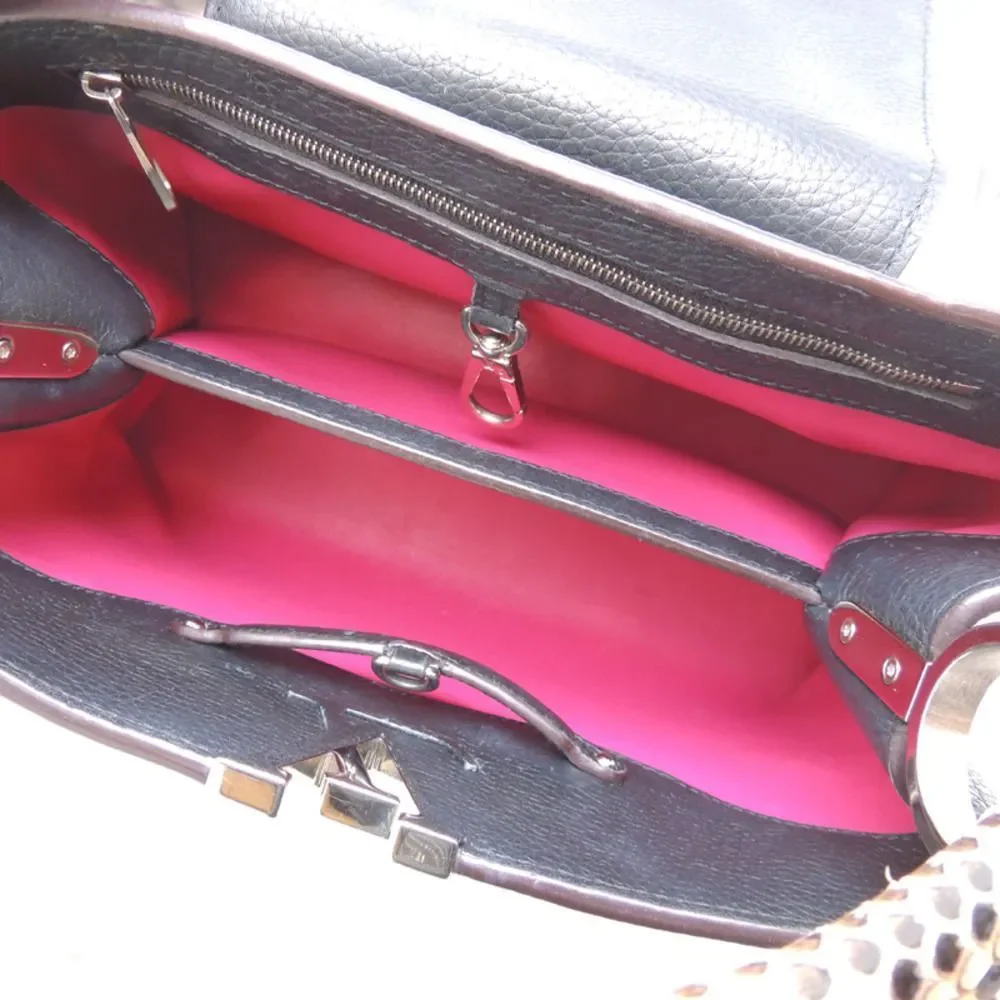 Louis Vuitton Taurillon Capucines MM Handbag Black